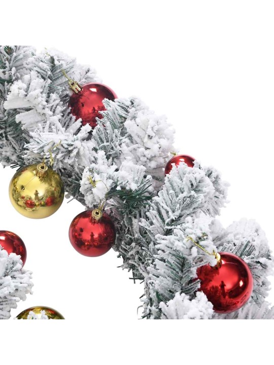Vánoční girlanda s baňkami a LED diodami zelená 20 m PVC