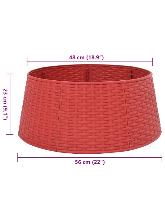 Kryt na stojan vánočního stromku červený Ø 56 x 23 cm plast