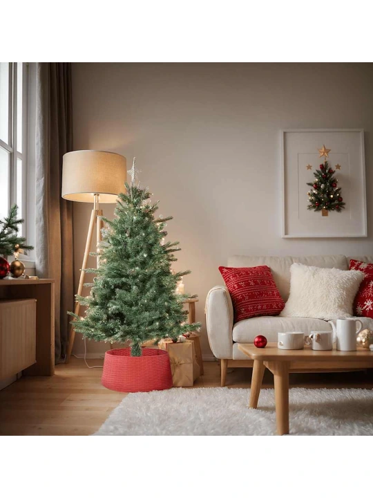 Kryt na stojan vánočního stromku červený Ø 56 x 23 cm plast