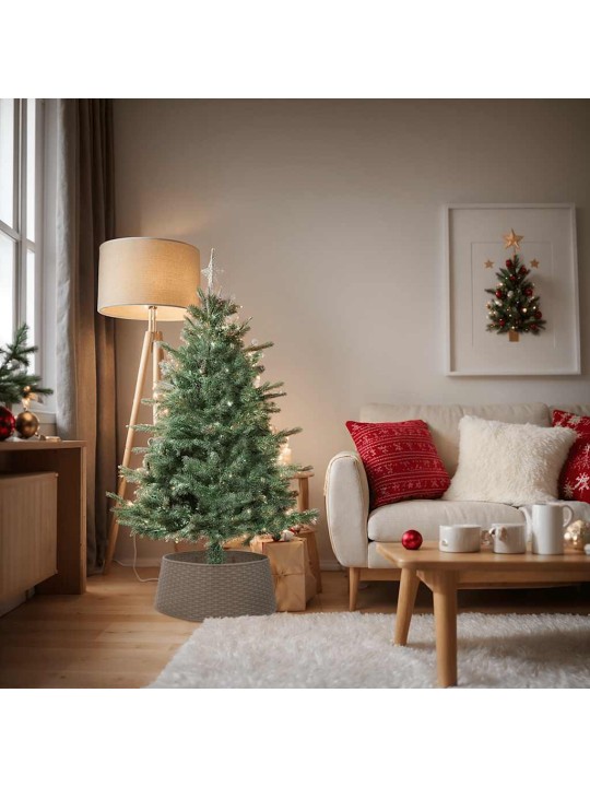Kryt na stojan vánočního stromku hnědý Ø 65 x 23 cm plast