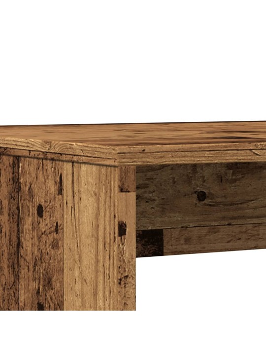 3dílná sada jídelního stolu a lavic old wood kompozitní dřevo