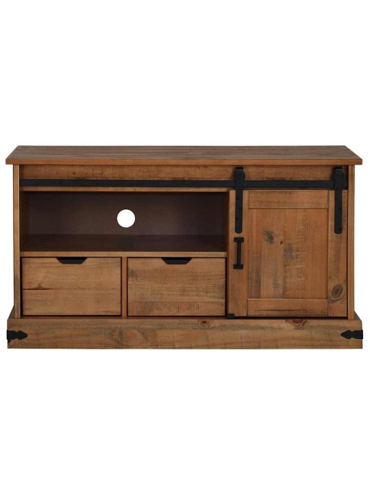 Tv skříňka halden s posuvnými dveřmi 110x40x60 cm masivní dřevo