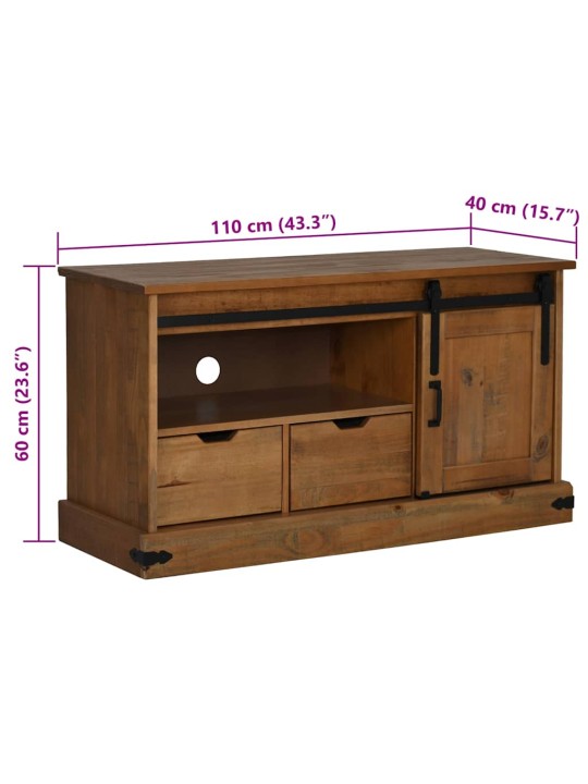 Tv skříňka halden s posuvnými dveřmi 110x40x60 cm masivní dřevo