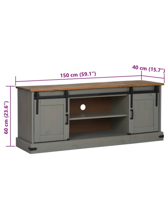 Tv skříňka halden 2 posuvné dveře šedá 150x40x60 cm masiv