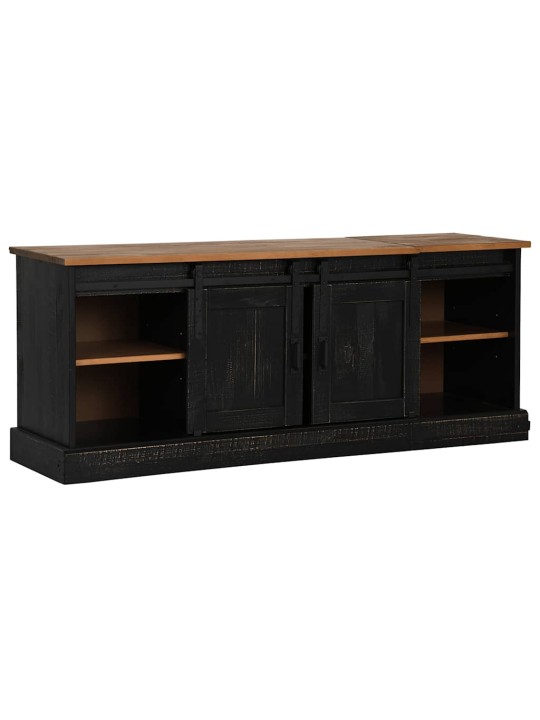 Tv skříňka halden 2 posuvné dveře černá 150x40x60 cm masiv