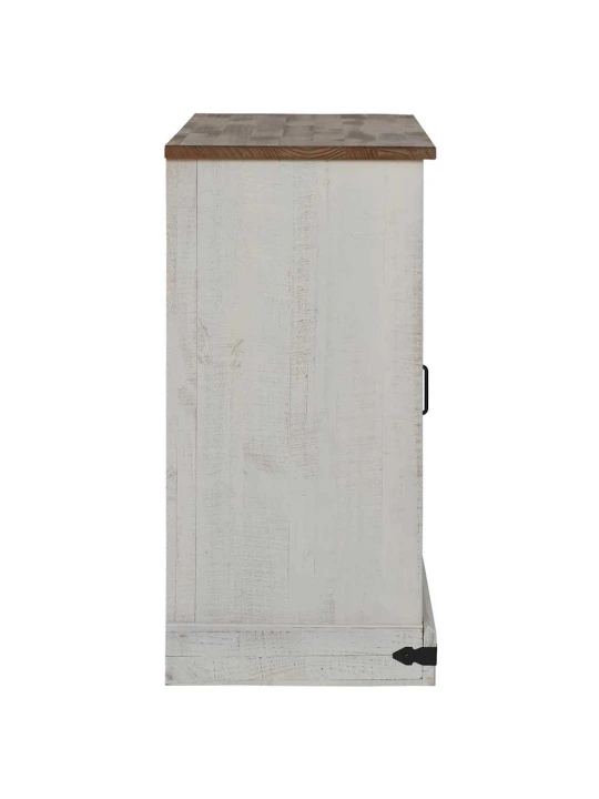 Příborník halden 2 posuvné dveře bílý 112x40x80cm masivní dřevo