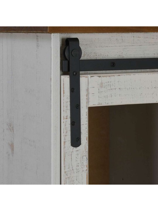 Příborník halden 2 posuvné dveře bílý 112x40x80cm masivní dřevo
