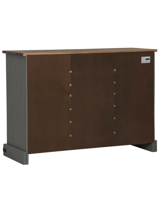 Příborník halden 2 posuvné dveře šedý 112x40x80cm masivní dřevo
