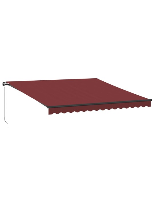 Ručně zatahovací markýza s LED světly burgundská 400 x 300 cm
