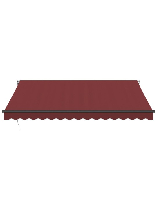 Ručně zatahovací markýza s LED světly burgundská 400 x 300 cm
