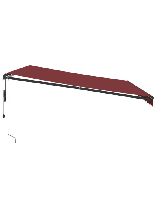 Automatická zatahovací markýza s LED burgundská 450 x 300 cm