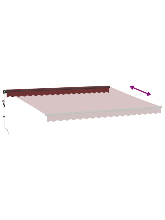 Automatická zatahovací markýza s LED burgundská 450 x 300 cm