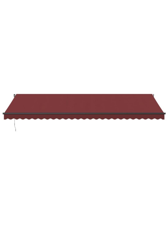 Ručně zatahovací markýza s LED světly burgundská 600 x 300 cm