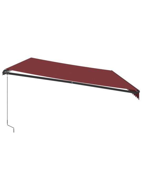Ručně zatahovací markýza s LED světly burgundská 600 x 300 cm