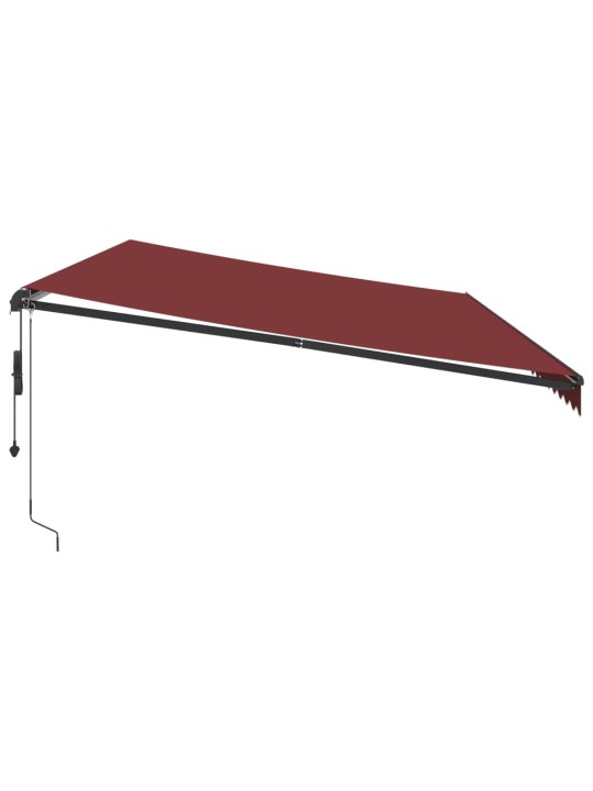 Automatická zatahovací markýza s LED burgundská 600 x 300 cm