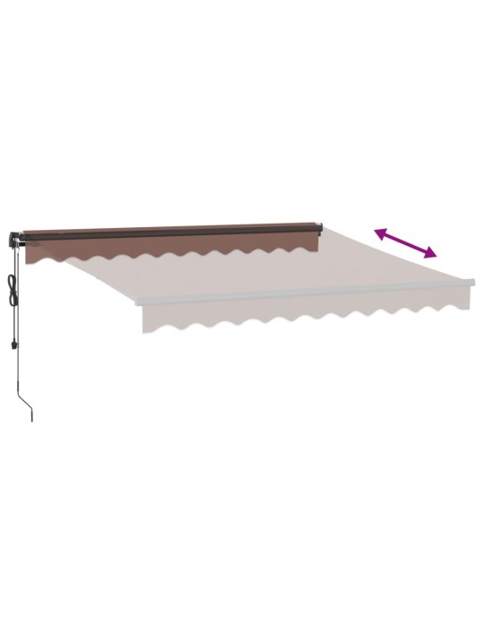 Automatická zatahovací markýza s led světly hnědá 300 x 250 cm