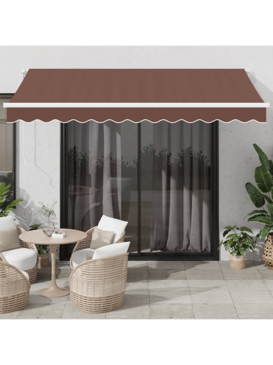 Automatická zatahovací markýza hnědá 350 x 250 cm