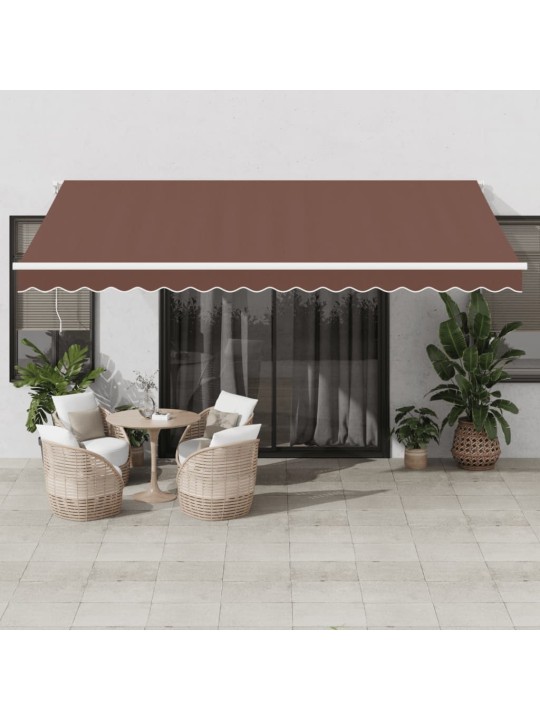 Automatická zatahovací markýza hnědá 450 x 300 cm