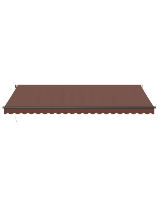 Ručně zatahovací markýza s LED světly hnědá 500 x 300 cm