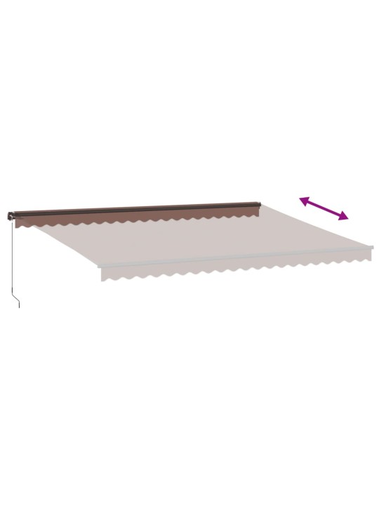Ručně zatahovací markýza s LED světly hnědá 500 x 300 cm