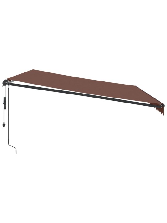 Automatická zatahovací markýza s LED světly hnědá 500 x 300 cm