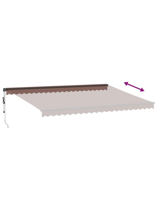 Automatická zatahovací markýza s LED světly hnědá 500 x 300 cm