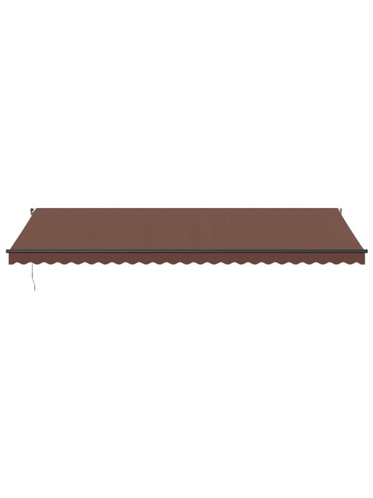 Ručně zatahovací markýza s LED světly hnědá 600 x 300 cm
