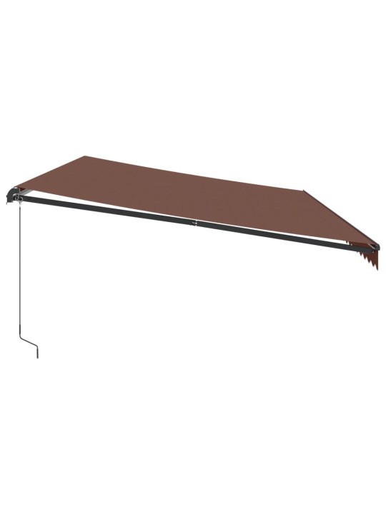 Ručně zatahovací markýza s LED světly hnědá 600 x 300 cm