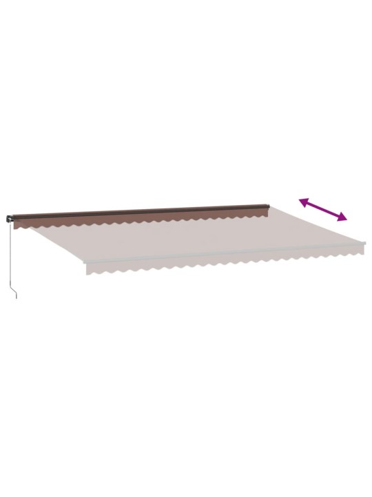 Ručně zatahovací markýza s LED světly hnědá 600 x 300 cm