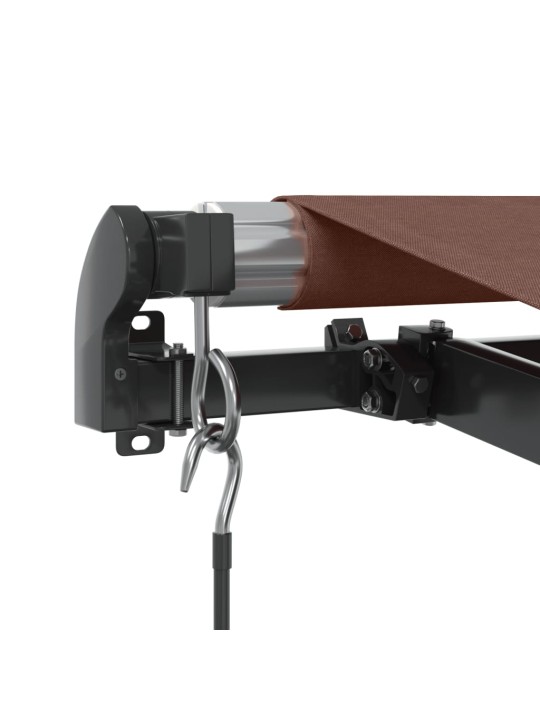 Ručně zatahovací markýza s LED světly hnědá 600 x 300 cm