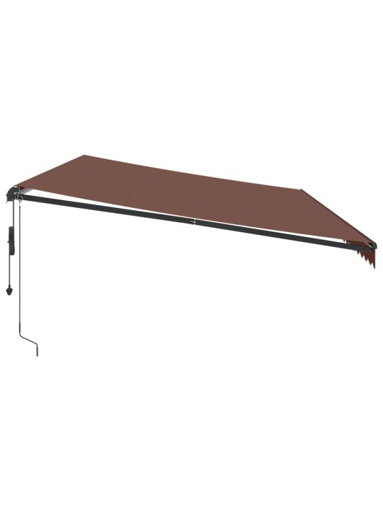 Automatická zatahovací markýza s LED světly hnědá 600 x 300 cm