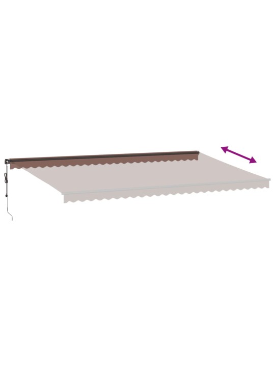 Automatická zatahovací markýza s LED světly hnědá 600 x 300 cm