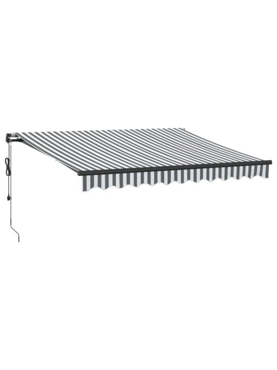 Automatická zatahovací markýza s led antracit a bílá 300x250 cm