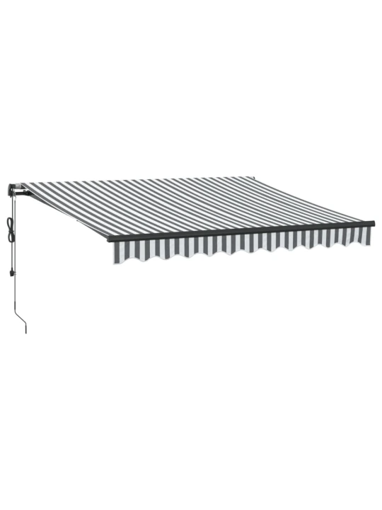 Automatická zatahovací markýza s led antracit a bílá 300x250 cm