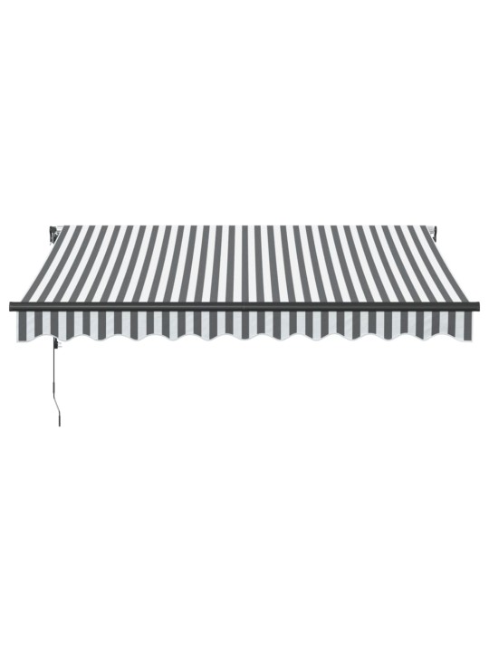 Automatická zatahovací markýza s led antracit a bílá 300x250 cm