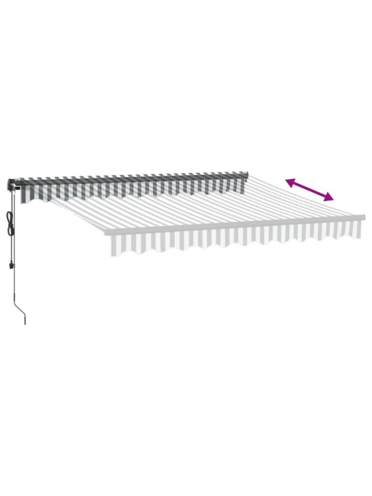Automatická zatahovací markýza s led antracit a bílá 300x250 cm