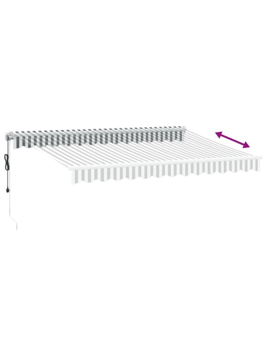 Automatická zatahovací markýza antracitová a bílá 350 x 250 cm