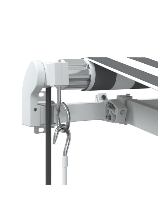 Automatická zatahovací markýza antracitová a bílá 350 x 250 cm