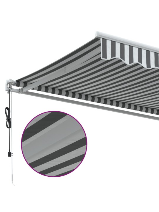 Automatická zatahovací markýza antracitová a bílá 350 x 250 cm