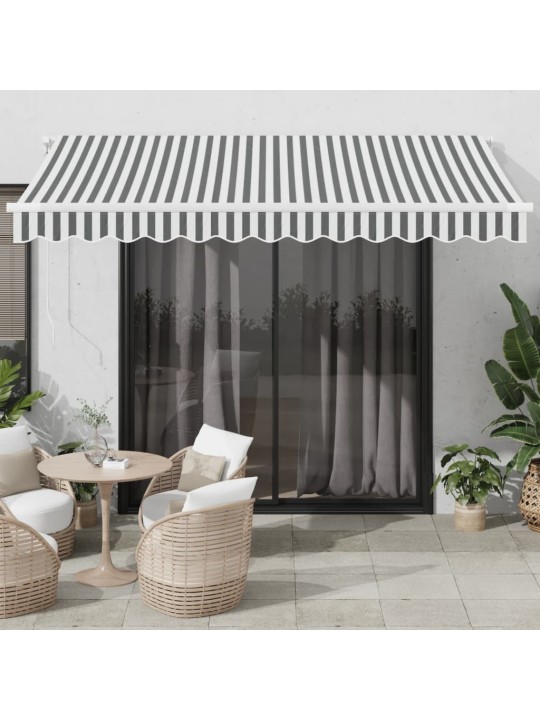 Automatická zatahovací markýza antracitová a bílá 350 x 250 cm