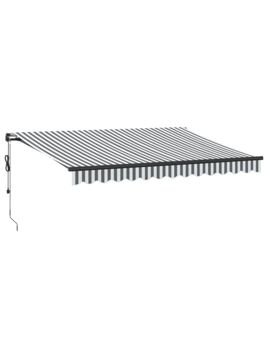 Automatická zatahovací markýza antracitová a bílá 350 x 250 cm