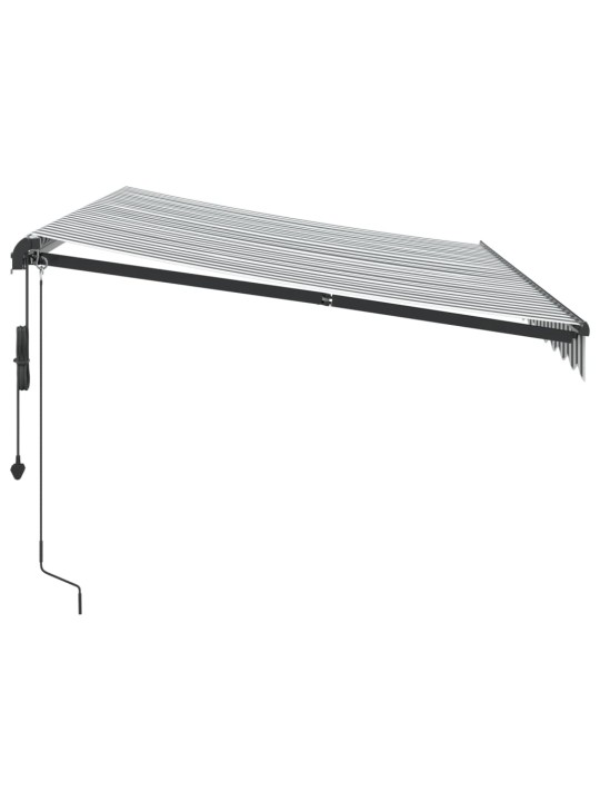 Automatická zatahovací markýza antracitová a bílá 350 x 250 cm