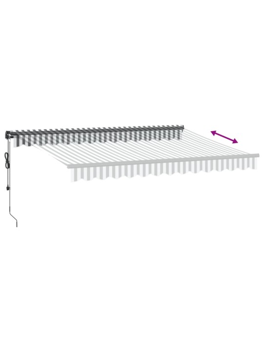 Automatická zatahovací markýza antracitová a bílá 350 x 250 cm