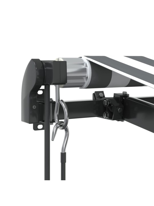 Automatická zatahovací markýza antracitová a bílá 350 x 250 cm