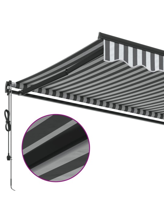 Automatická zatahovací markýza antracitová a bílá 350 x 250 cm
