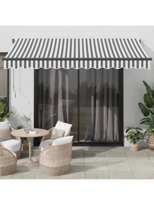 Automatická zatahovací markýza antracitová a bílá 350 x 250 cm