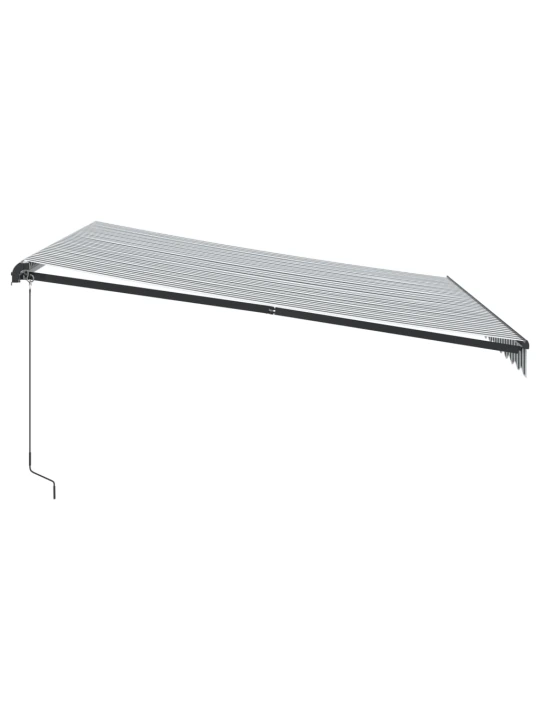 Ručně zatahovací markýza antracitová a bílá 400 x 300 cm