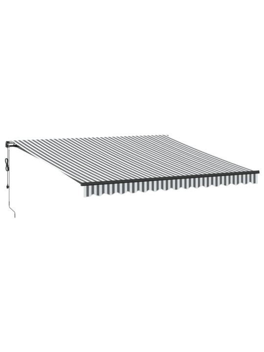 Automatická zatahovací markýza s LED antracit a bílá 400x300 cm