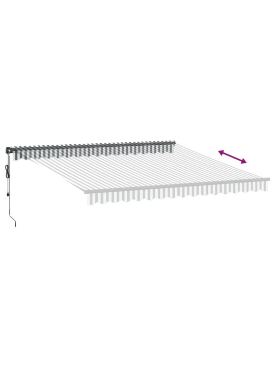 Automatická zatahovací markýza s LED antracit a bílá 400x300 cm