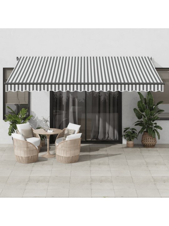 Automatická zatahovací markýza antracit a bílá 450x300 cm